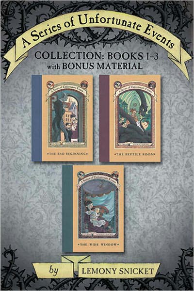 A Series of Unfortunate Events Collection: Books 1-3 With Bonus Material: The Bad Beginning, the Reptile Room, the Wide Window